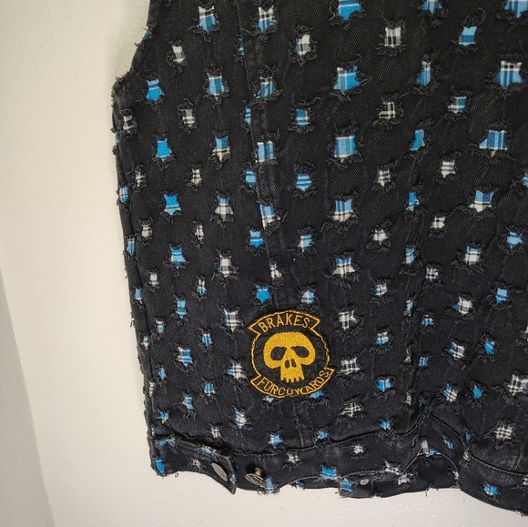 Imperious Men's Biker Motorcycle Denim Vest With Patches Sz XL Cotton - Picture 10 of 16